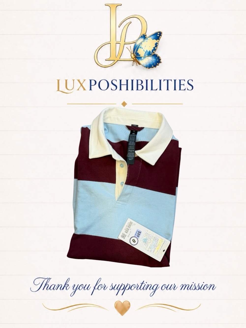 Lululemon Rugby Polo Shirt NWT XL Burleigh Bay and cloud